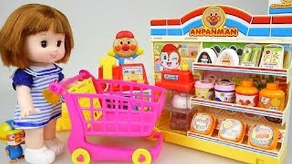 Baby doll & Mini mart 콩순이 뽀로로 와 호빵맨 편의점 장난감 놀이