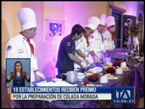 18 establecimientos fueron premiados por preparación de la colada morada