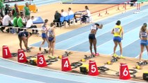 female sprint hurdlers  start