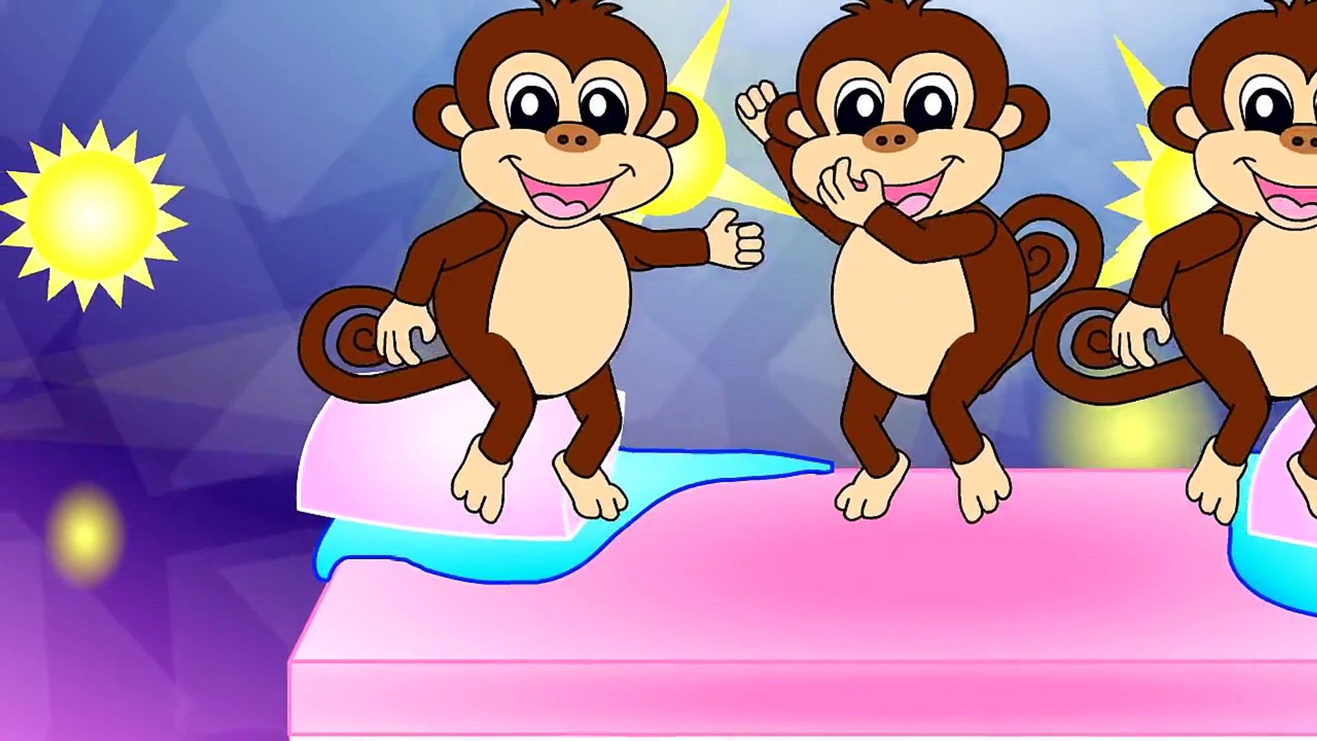 Five Little Monkeys Jumping on the Bed Nursery Rhymes, Baby Songs, 5 Little  Monkeys - Dailymotion Video