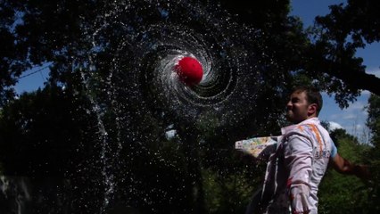 Beautiful Water Spirals filmed in super slow motion!