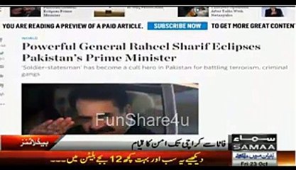 _Hero Of Pakistan is Gen Raheel _ Not Nwaz Shareef__ American News Paper Ki Khaber Ne Tahalka Macha Diya