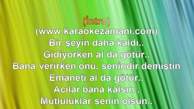 Orhan Gencebay - Emaneti Alda Götür - 2010 TÜRKÇE KARAOKE