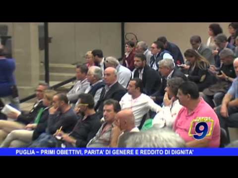 PUGLIA | Primi obiettivi, parità di genere e reddito di dignità