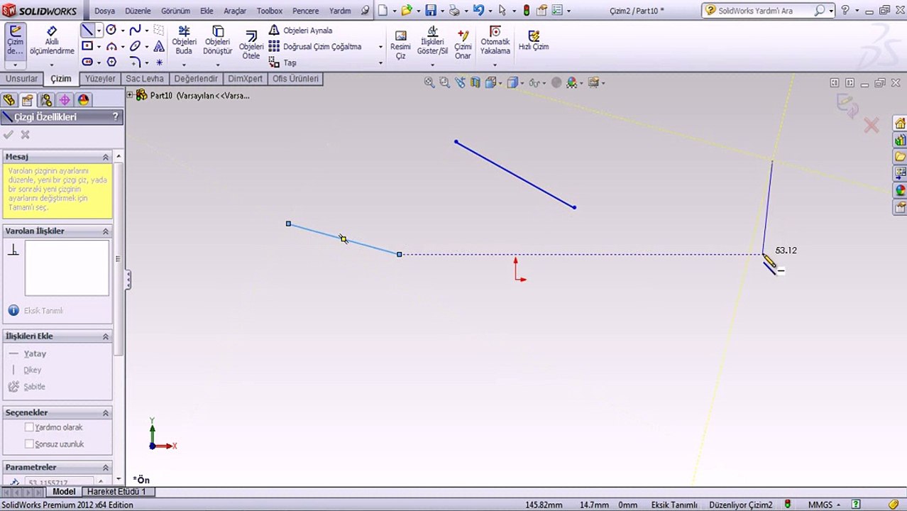 Solidworks eğitim Temel Ölçülendirme
