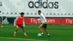 Isco scored a great goal after a perfect ball control in Real Madrid training