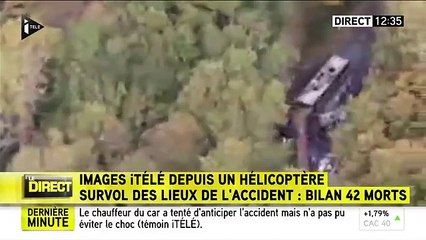 Puisseguin : les images de l'autocar calciné et du lieu de l'accident (I-TÉLÉ)