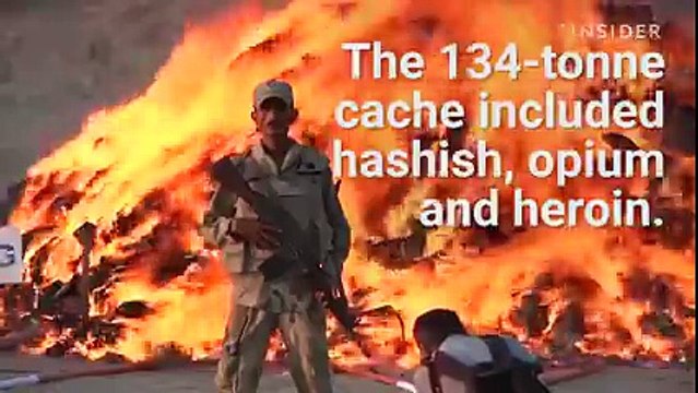 Pakistani authorities burned the drugs