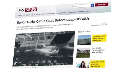 Video Shows Dramatic Rescue Of Sailor And His Cat Off The Alaskan Coast - YouTube_2