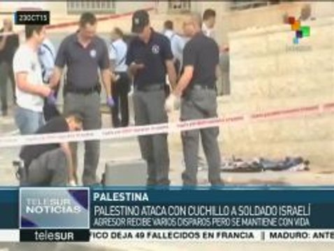 Palestino ataca con cuchillo a soldado israelí en Cisjordania