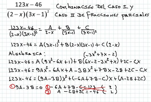 CASO I Y II COMBINACIÓN: FRACCIONES PARCIALES