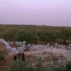 ISIS launches bizarre condom-bombs over the skies of Idlib hoping they will crash into Russian Jet