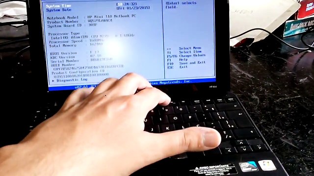 Como entrar na Bios Setup do Netbook HP Mini.