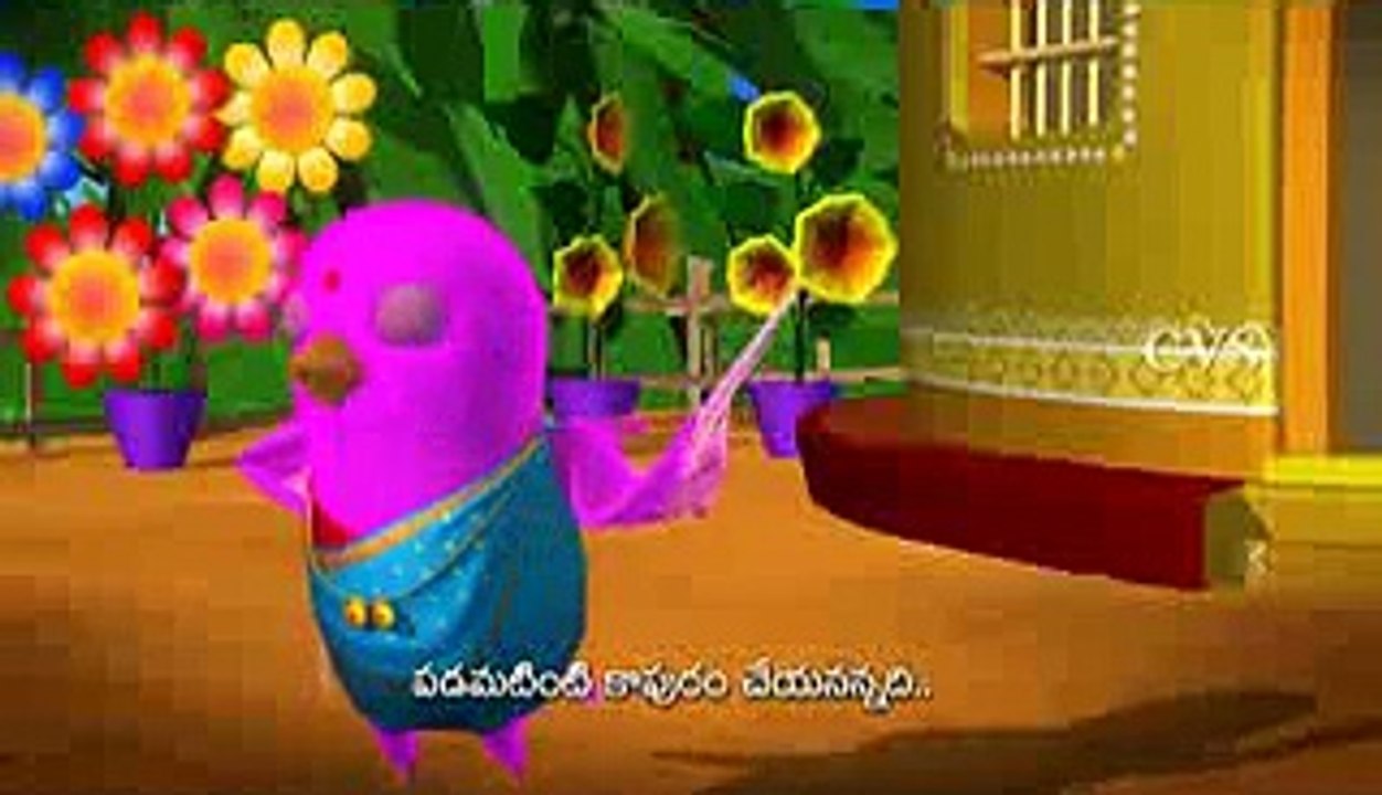 Burru Pitta Burru Pitta Turru mannadi - Birds - 3D Animation Telugu Rhymes for children