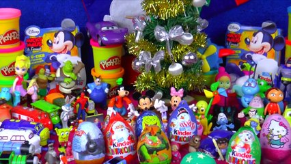 70 Play-Doh Surprise Eggs and Kinder Surprise Eggs Figures To You. Merry Christmas Mickey