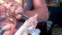 Escultor cubano utiliza madera reciclada de los derrumbes de la Habana