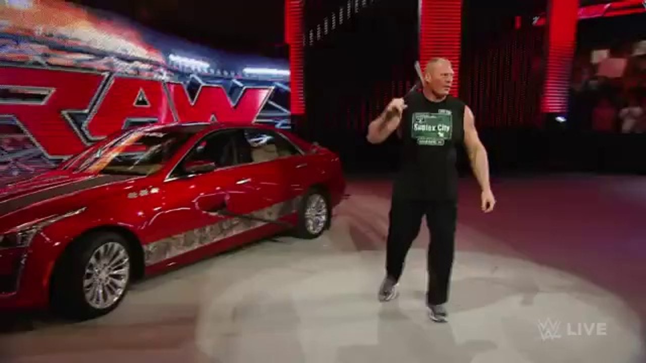 WWE RAW Brock Lesnar destroys J.J Security's - July, 2015