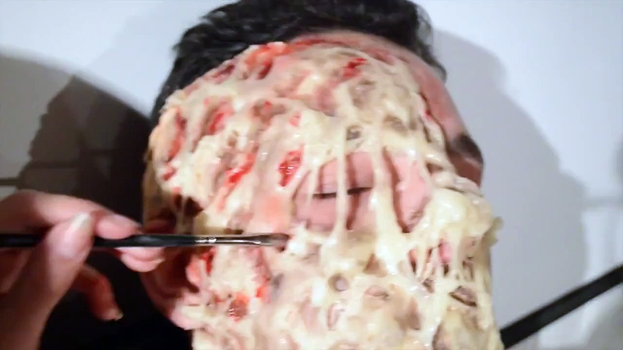 Melted/Burnt Face Halloween Makeup