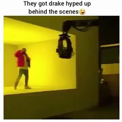 Drake hyped behind the scenes of hotline bling