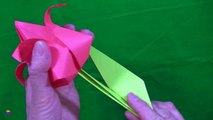 Cómo hacer un tulipán de papel. Papiroflexia. Origami. Flores de papel