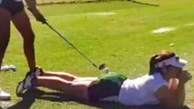 College Golfer Hits Tee Shot off Friend's Butt