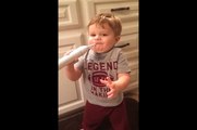 Kid Thinks Toothbrush Is An Instrument