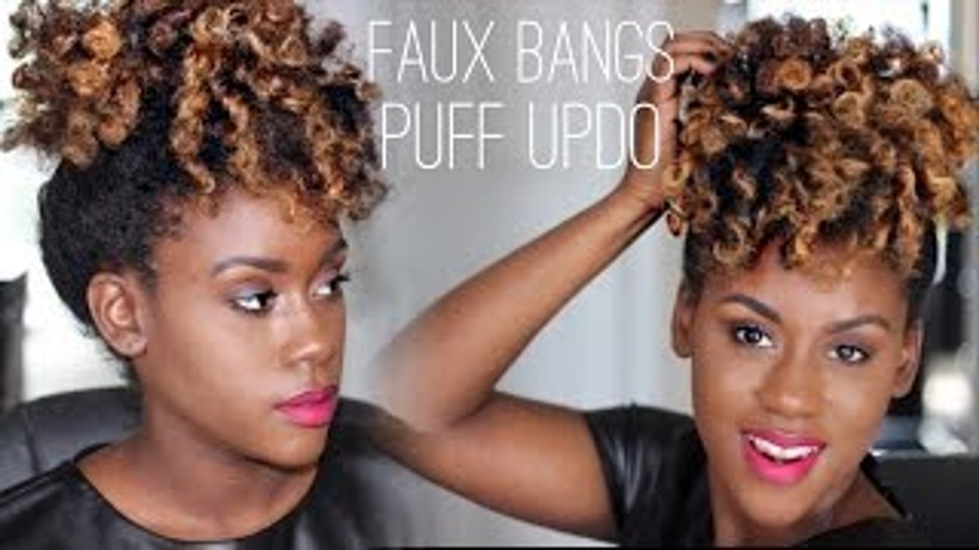 Quick Faux Bangs Puff Natural Hair Updo Tutorial Iknowlee