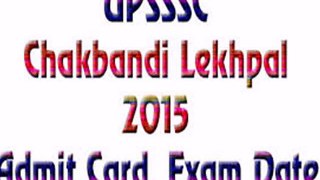 Chakbandi Lekhpal Admit Card