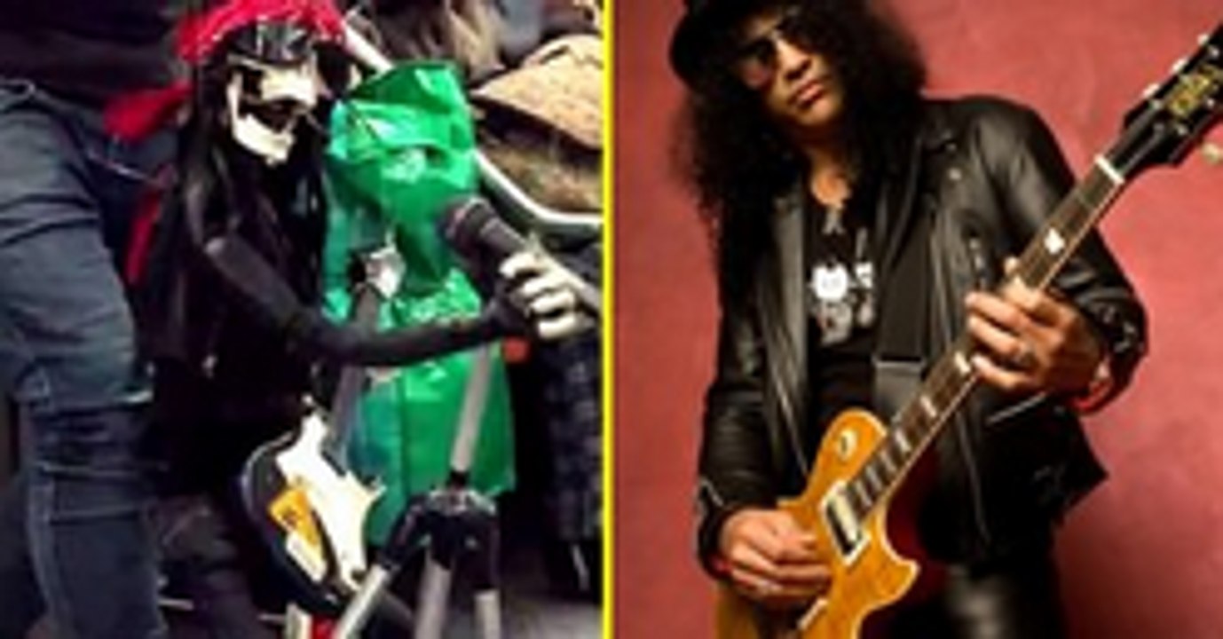 Amazing Guitar-Playing Puppet Rocks Guns N' Roses' Song In The Subway