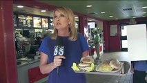 Female News Reporter Kicks out from McDonald Funny News Blooper