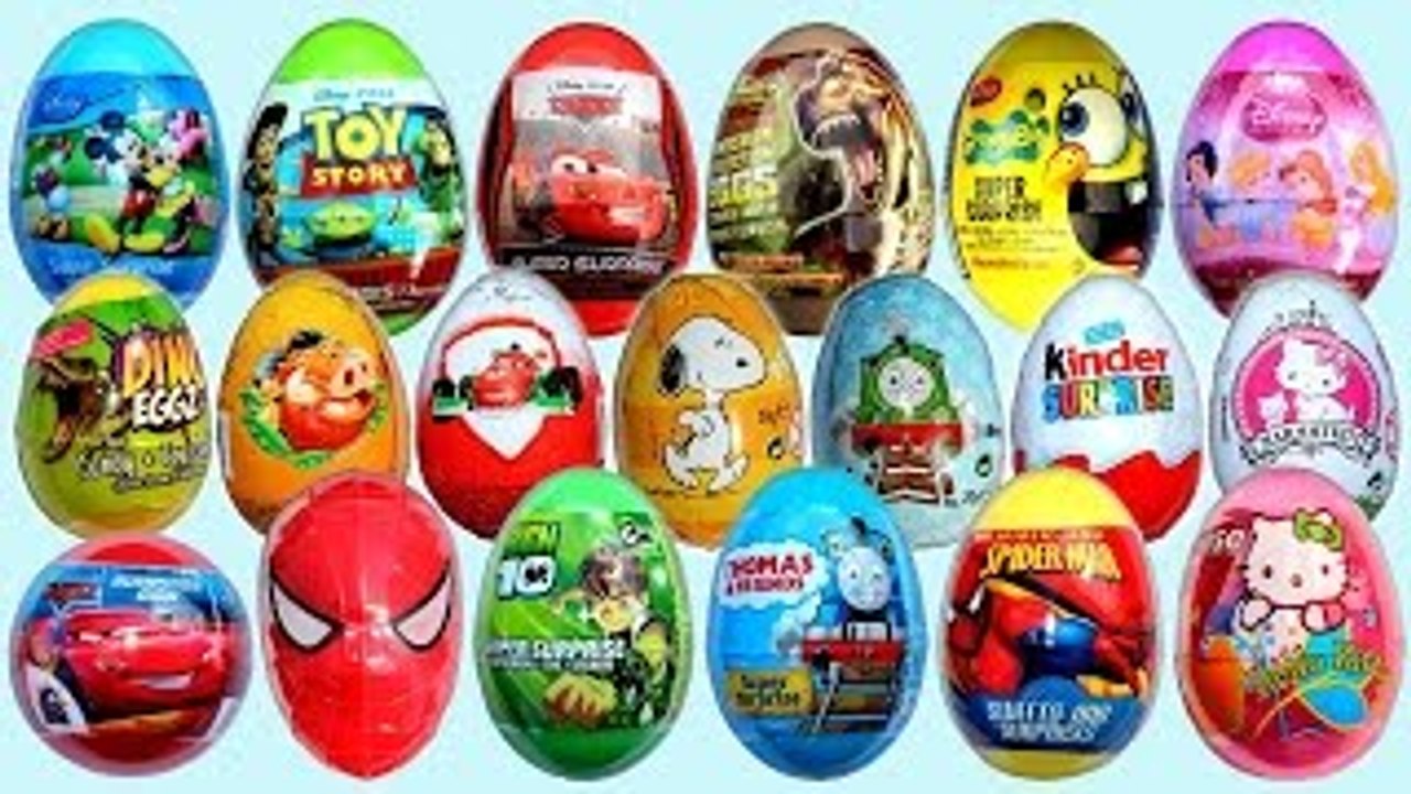 Surprise Eggs Kinder Surprise Hello Kitty Mickey Mouse Cars 2 Spongebob