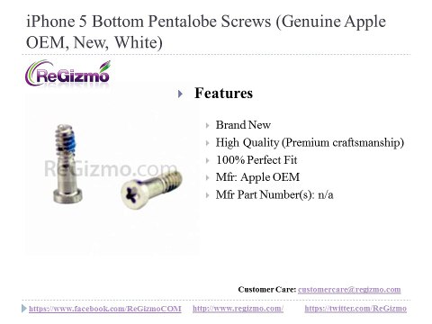 Phone 5 Parts- Genuine Apple OEM and Non-OEM