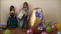 Disney Frozen Videos Super Giant Golden Surprise Egg Frozen Fever Elsa Anna Dolls Toys Let