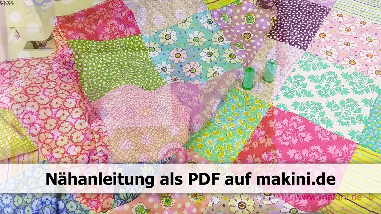 DIY Patchworkdecke nähen im Zeitraffer