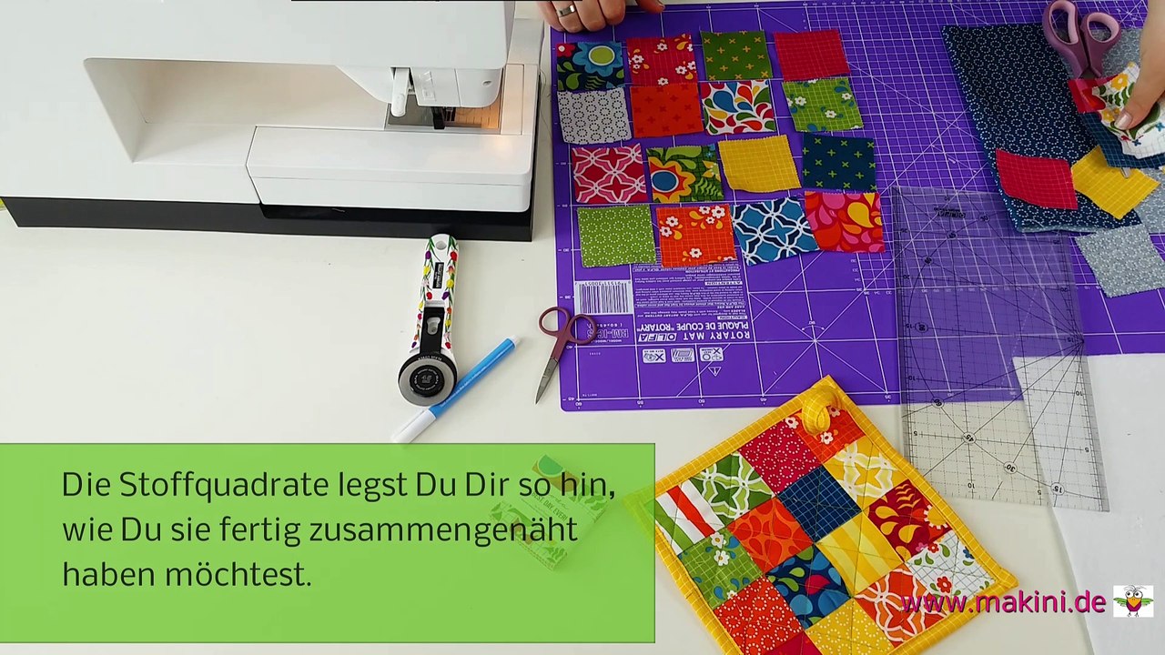 Patchwork-topflappen selber nähen diy anleitung