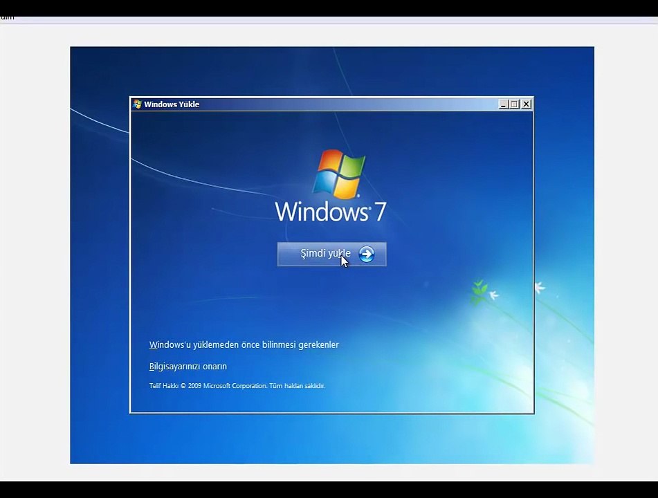Windows 7 İşletim Sisteminin Kurulumu (Bilgisayara Format Atma)