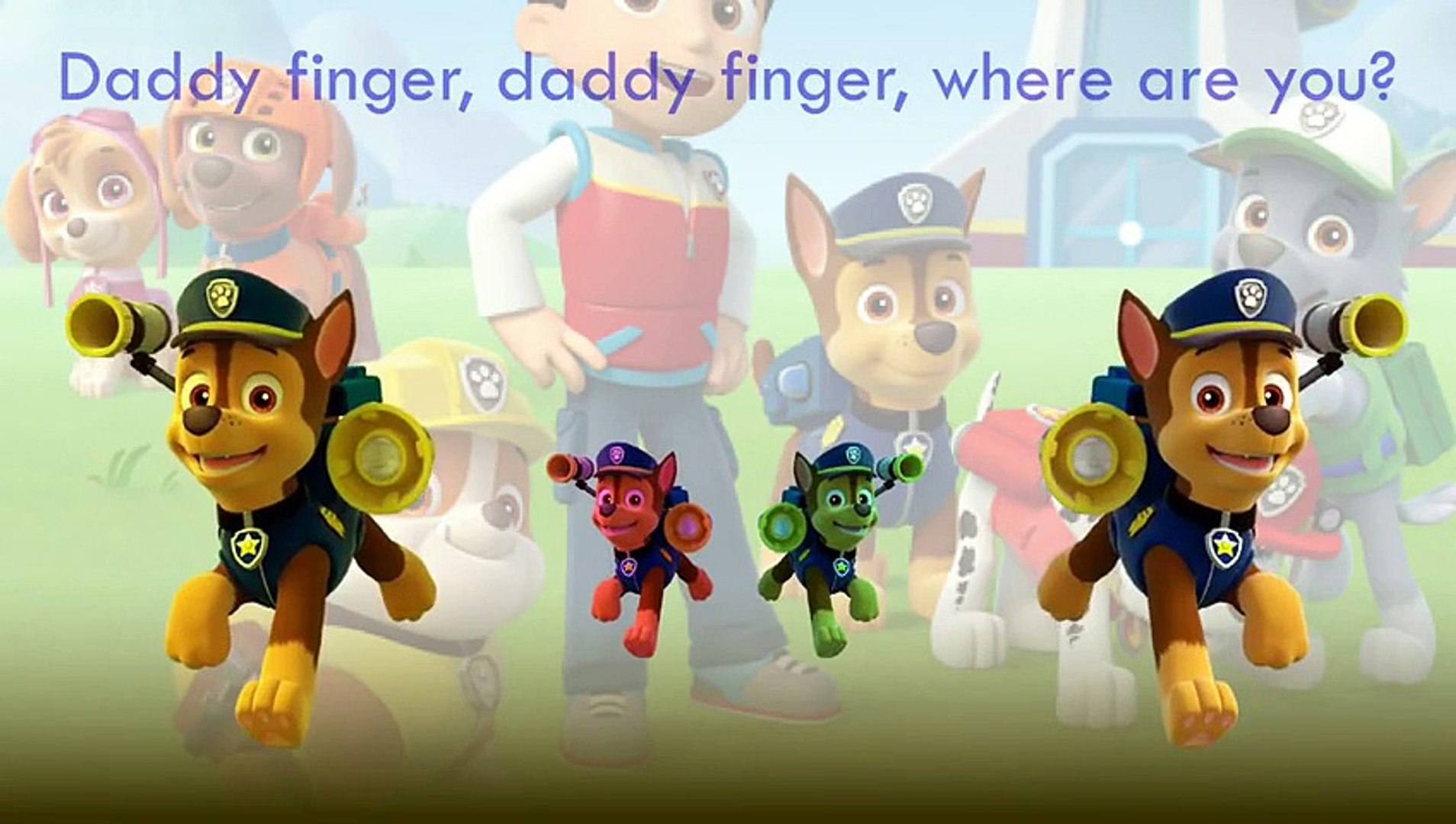 Paw Patrol Finger Family Song Daddy Finger Nursery Rhymes Chase Marshall  Rocky Skye Zuma F - Dailymotion Video