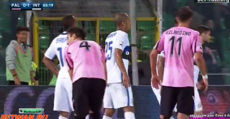 Goal Alberto Gilardino - Palermo 1-1 Inter Milan (24.10.2015) Serie A