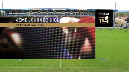 Castres-Grenoble: 23-31 - Essai Rémi Grosso (CAS) - J6 - Saison 2015/2016
