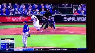 Moustakas 2015 ALCS Game 6 Blue Jays vs Royals Controversial home run (slo-mo) Blue Jays
