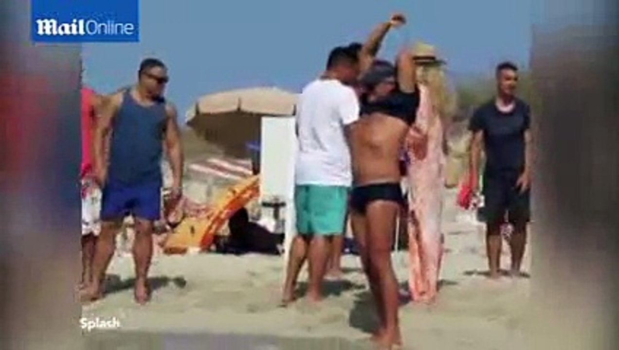 Ronaldo kisses girlfriend Celina Locks during beach getaway in Formentera -