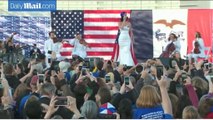 Katy Perry joins Hillary and Bill Clinton at Iowa rally