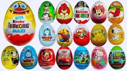 Surprise Eggs Kinder Surprise Disney Pixar Cars 2 Spongebob
