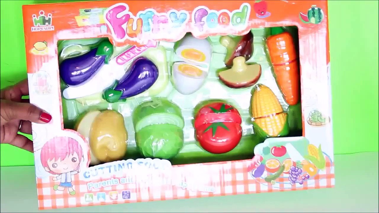 Learn names of vegetables with toy Velcro cutting vegetables playset unboxing HD