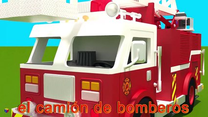 Juego de construcción: un camión de bomberos. Dibujos animados de camiones para niños e