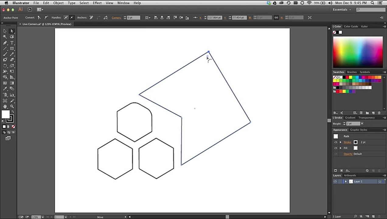 Adjust multiple corners at once and maximum angles _ Learn Illustrator CC _ Adobe TV