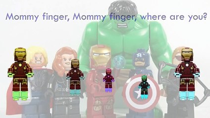 LEGO Avengers Finger Family Song Daddy Finger Nursery Rhymes Black Widow Thor Ironman Hulk