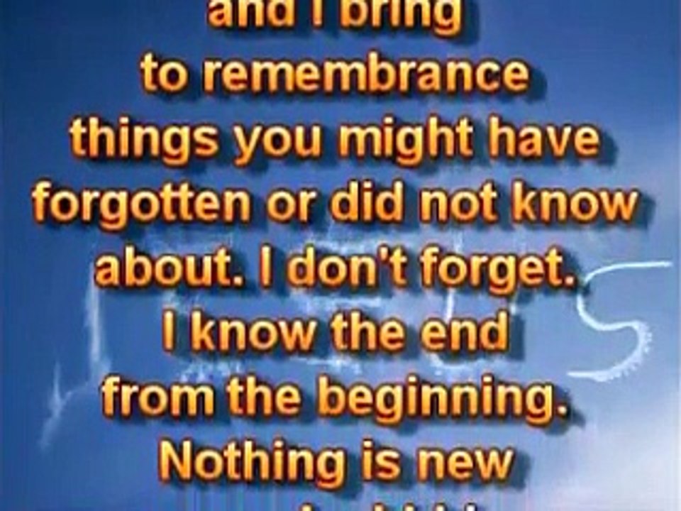 ALERT NEWS FOR YOU  I still reveal and I bring to remembrance