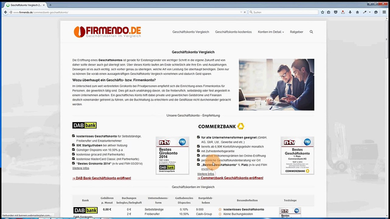 Geschäftskonto Vergleich - jetzt online eröffnen und Geld sparen!