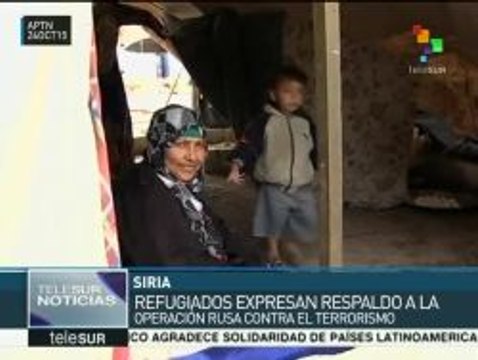 Refugiados sirios respaldan operación militar de Rusia y Siria